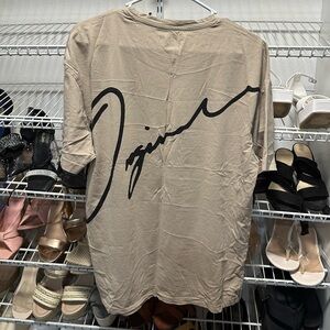 Men’s Letter Graphic T-shirt in Beige